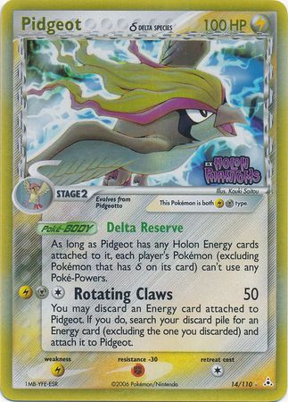 Pidgeot (14/110) (Delta Species) (Stamped) [EX: Holon Phantoms] Pokémon