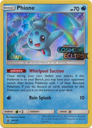 Phione (SM220) (Staff Prerelease Promo) [Sun & Moon: Black Star Promos] Pokémon