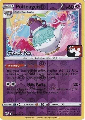 Polteageist (083/189) (Thank You Promo) [Sword & Shield: Darkness Ablaze] Pokémon