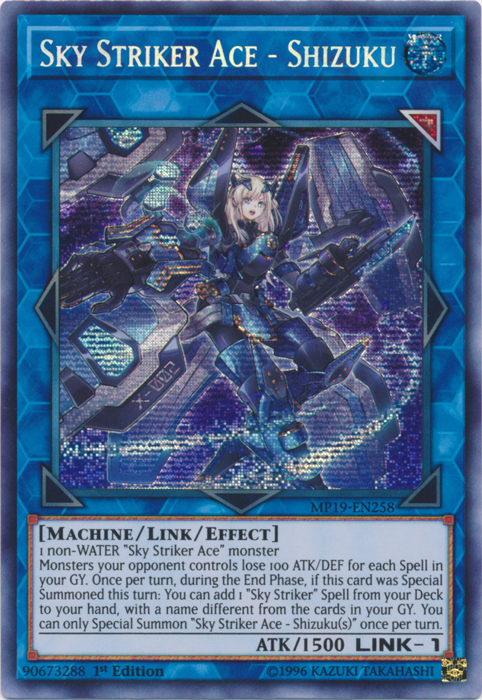 Sky Striker Ace - Shizuku [MP19-EN258] Prismatic Secret Rare Yu-Gi-Oh!