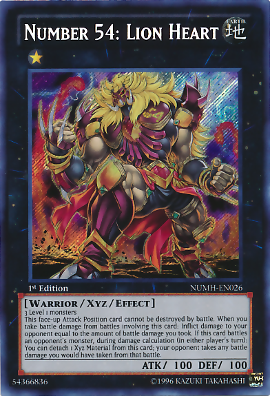 Number 54: Lion Heart [NUMH-EN026] Secret Rare Yu-Gi-Oh!