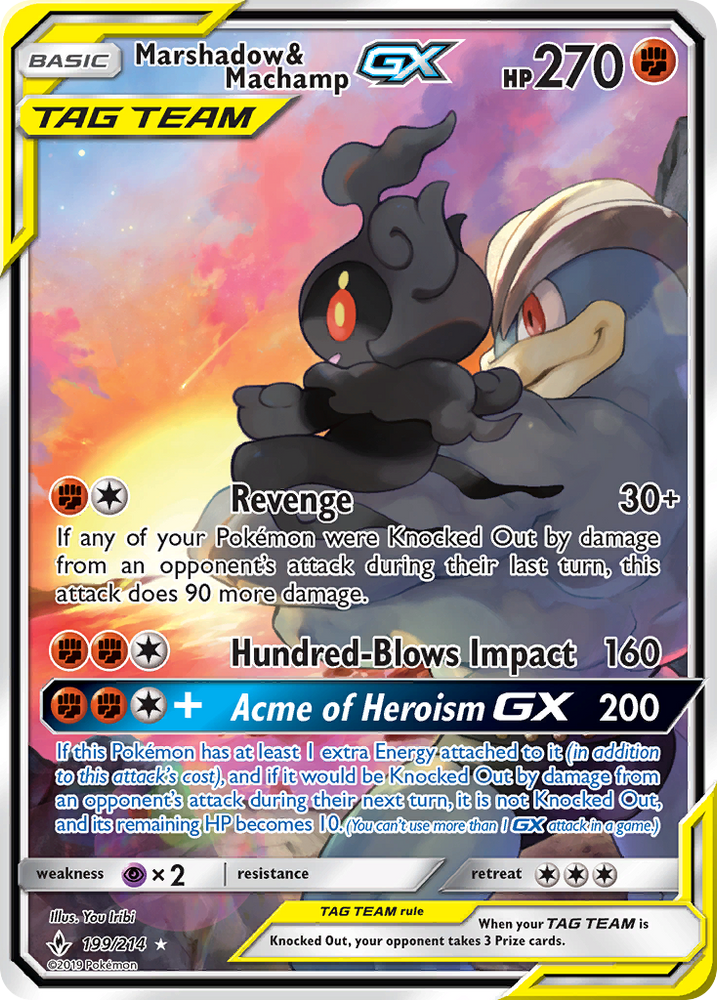 Marshadow & Machamp GX (199/214) [Sun & Moon: Unbroken Bonds] Pokémon