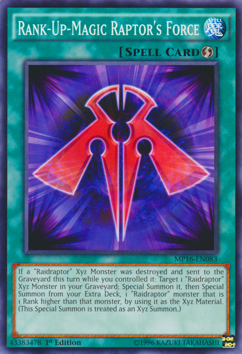 Rank-Up-Magic Raptor's Force [MP16-EN083] Common Yu-Gi-Oh!