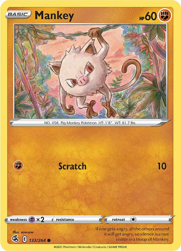 Mankey (133/264) [Sword & Shield: Fusion Strike] Pokémon