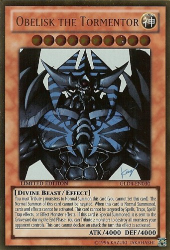 Obelisk the Tormentor [GLD4-EN030] Gold Rare Yu-Gi-Oh!