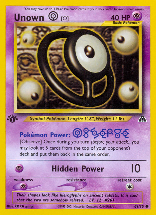 Unown [O] (69/75) [Neo Discovery 1st Edition] Pokémon
