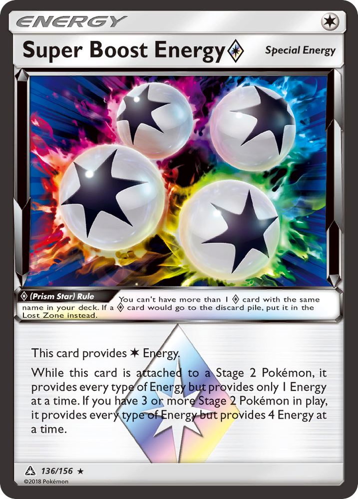 Super Boost Energy (136/156) (Prism Star) [Sun & Moon: Ultra Prism] Pokémon