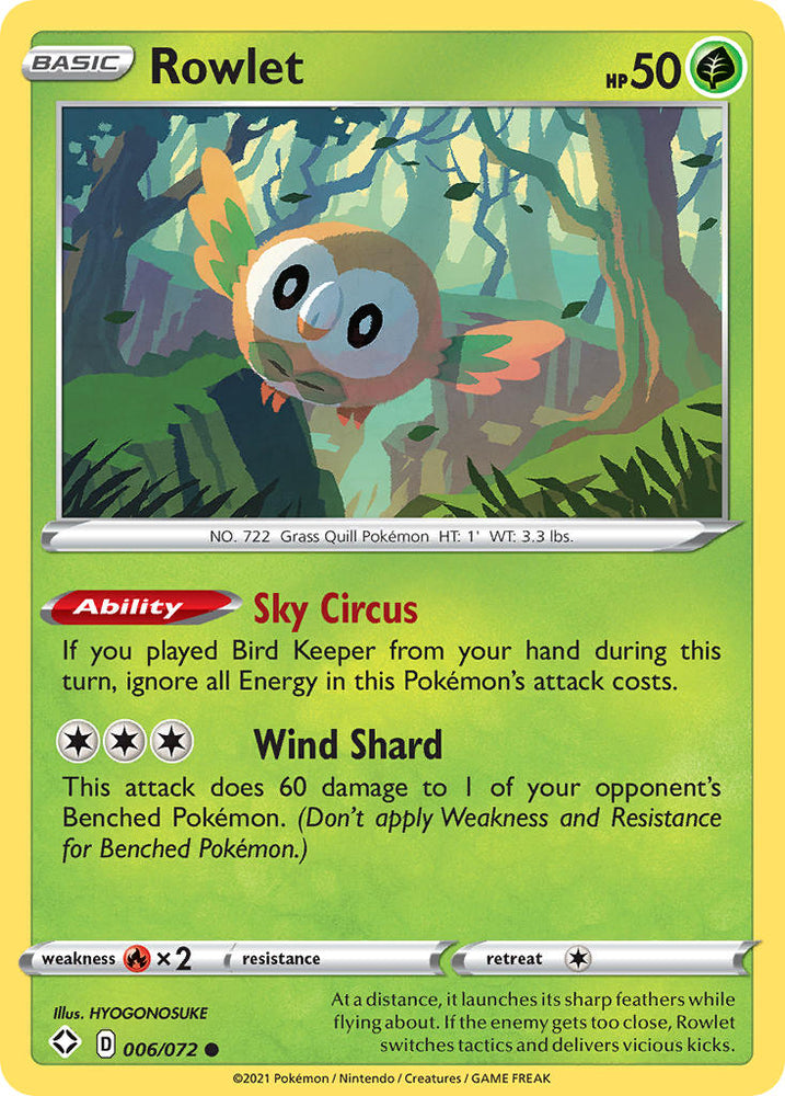 Rowlet (006/072) [Sword & Shield: Shining Fates] Pokémon