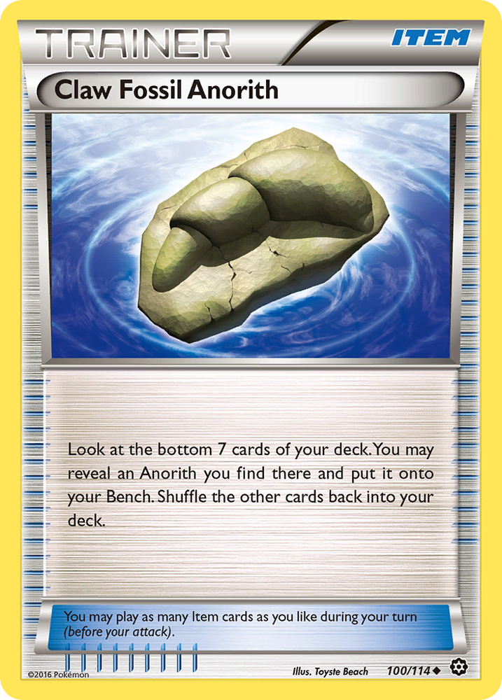 Claw Fossil Anorith (100/114) [XY: Steam Siege] Pokémon