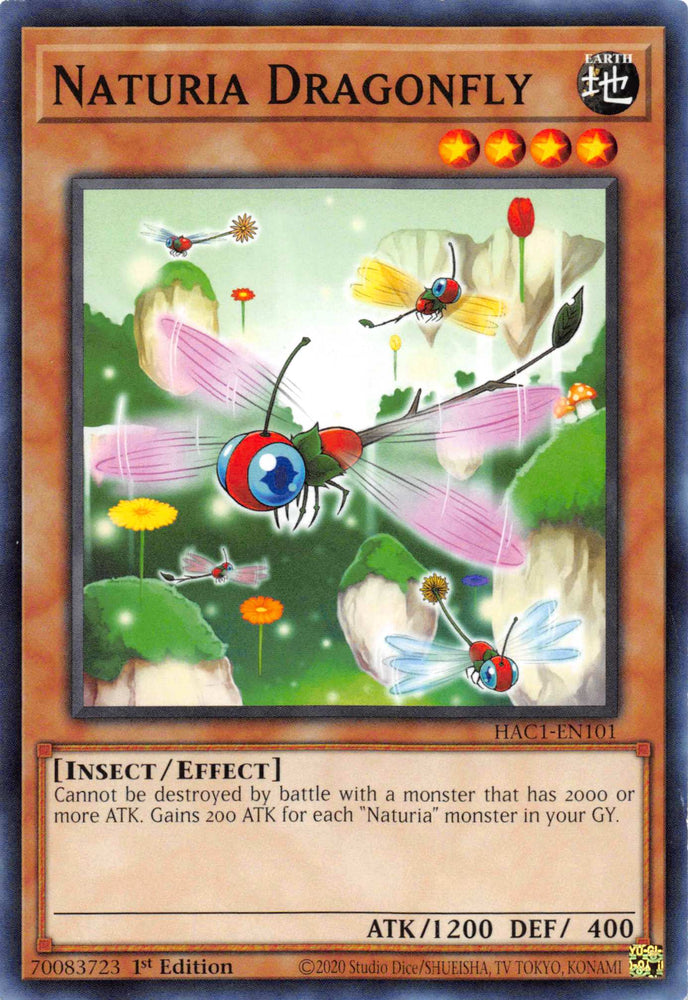 Naturia Dragonfly (Duel Terminal) [HAC1-EN101] Parallel Rare Yu-Gi-Oh!