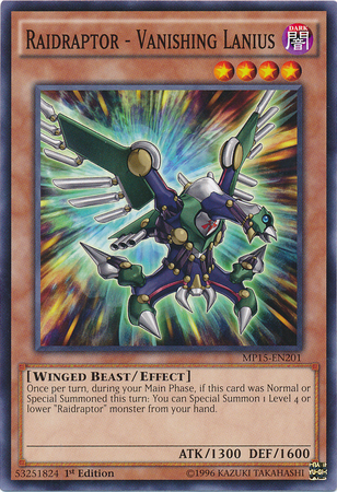 Raidraptor - Vanishing Lanius [MP15-EN201] Common Yu-Gi-Oh!