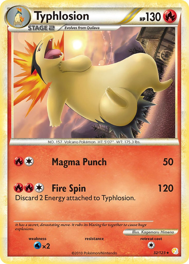 Typhlosion (32/123) (Theme Deck Exclusive) [HeartGold & SoulSilver: Base Set] Pokémon