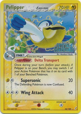 Pelipper (26/100) (Delta Species) (Stamped) [EX: Crystal Guardians] Pokémon
