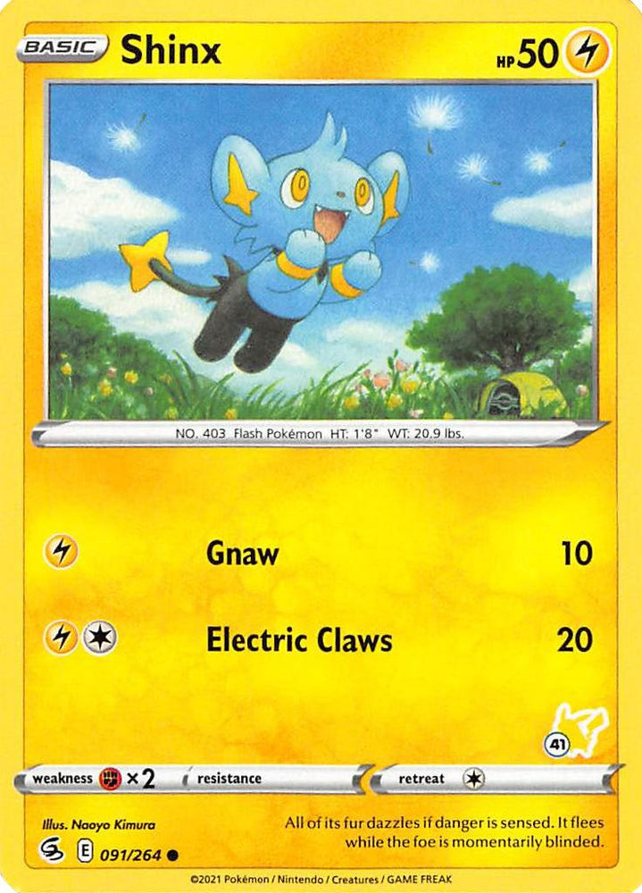Shinx (091/264) (Pikachu Stamp #41) [Battle Academy 2022] Pokémon