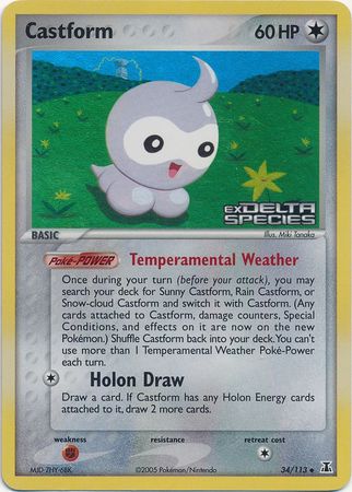 Castform (34/113) (Stamped) [EX: Delta Species] Pokémon