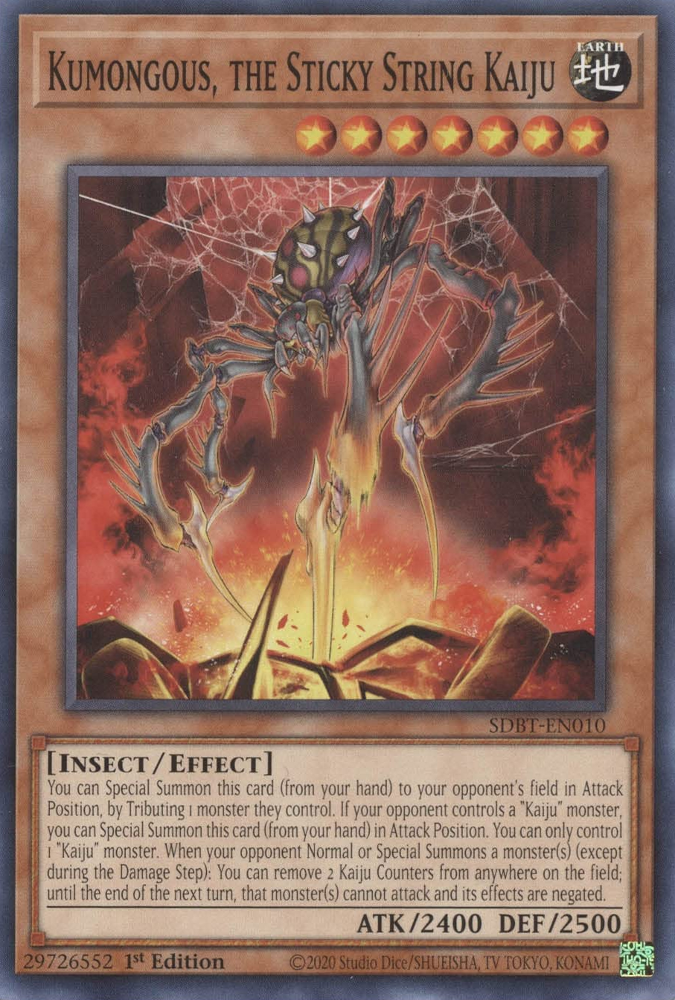 Kumongous, the Sticky String Kaiju [SDBT-EN010] Common Yu-Gi-Oh!