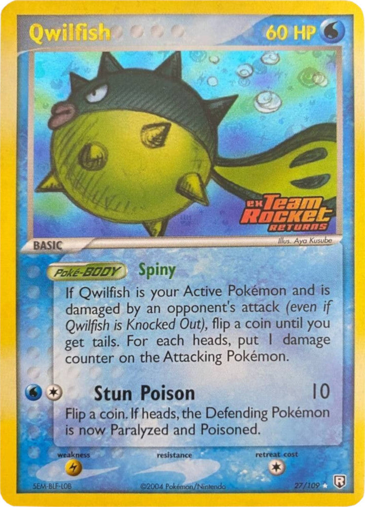 Qwilfish (27/109) (Stamped) [EX: Team Rocket Returns] Pokémon