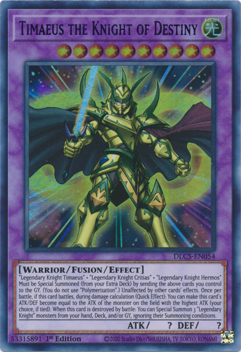 Timaeus the Knight of Destiny (Blue) [DLCS-EN054] Ultra Rare Yu-Gi-Oh!