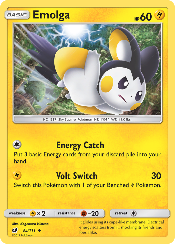Emolga (35/111) [Sun & Moon: Crimson Invasion] Pokémon