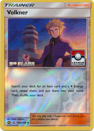 Volkner (135a/156) (League Challenge 2nd Place) [Sun & Moon: Ultra Prism] Pokémon