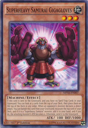 Superheavy Samurai Gigagloves [MP16-EN007] Common Yu-Gi-Oh!