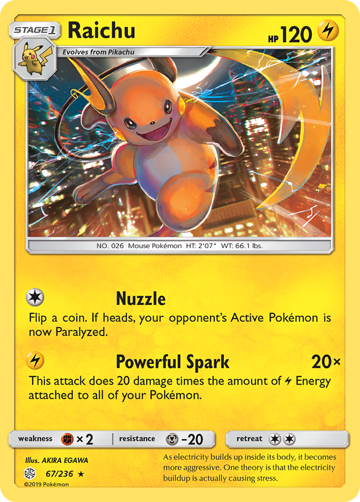 Raichu (67/236) [Sun & Moon: Cosmic Eclipse] Pokémon