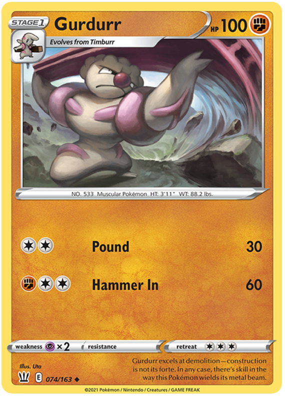 Gurdurr (074/163) [Sword & Shield: Battle Styles] Pokémon