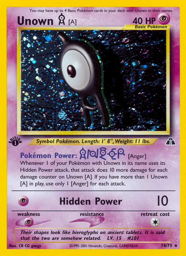 Unown [A] (14/75) [Neo Discovery 1st Edition] Pokémon