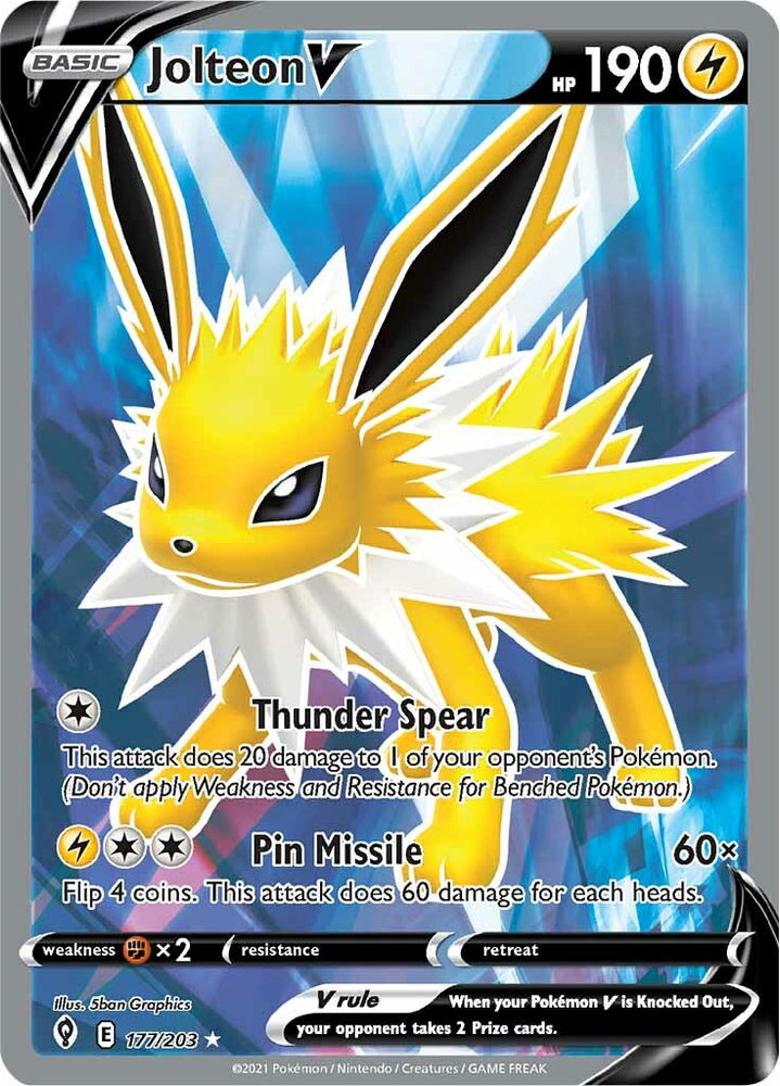 Jolteon V (177/203) [Sword & Shield: Evolving Skies] Pokémon