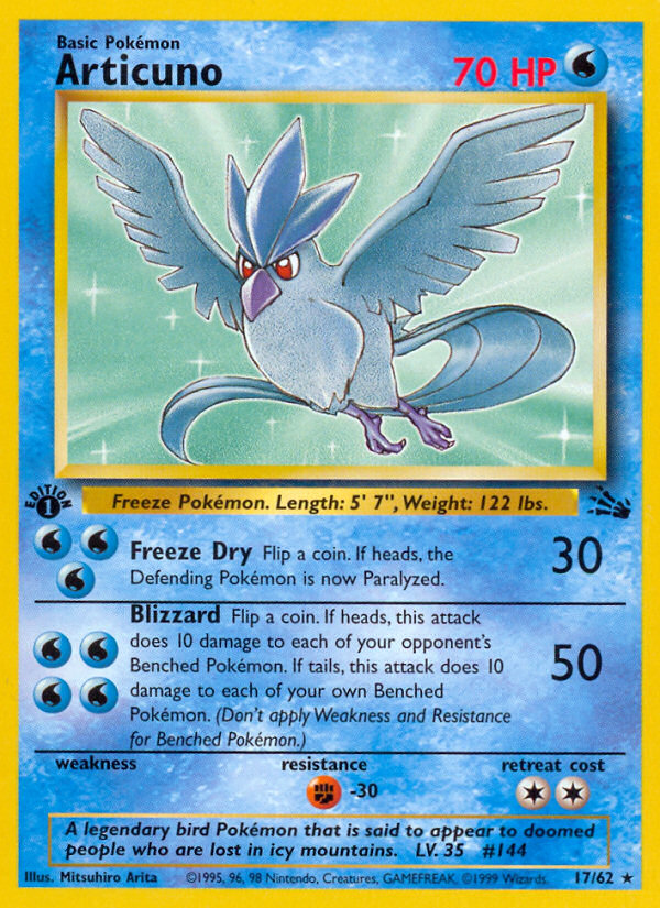 Articuno (17/62) [Fossil 1st Edition] Pokémon