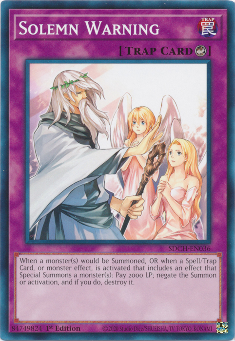 Solemn Warning [SDCH-EN036] Common Yu-Gi-Oh!