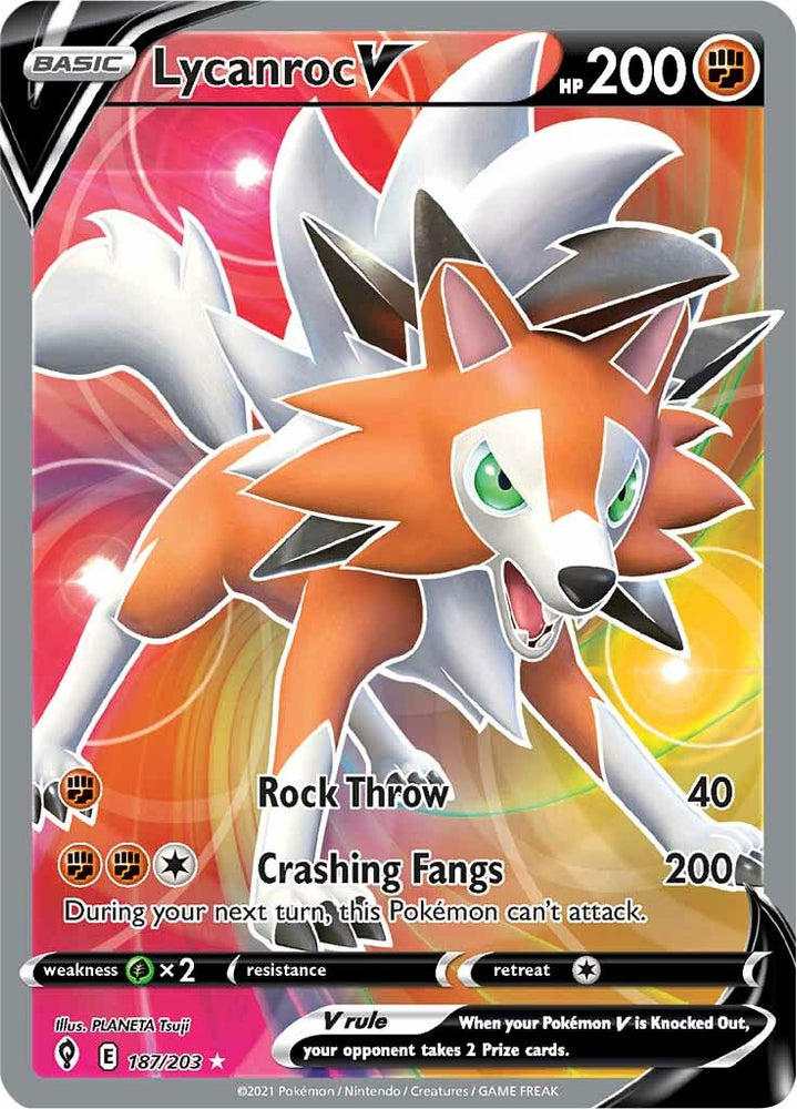 Lycanroc V (187/203) [Sword & Shield: Evolving Skies] Pokémon