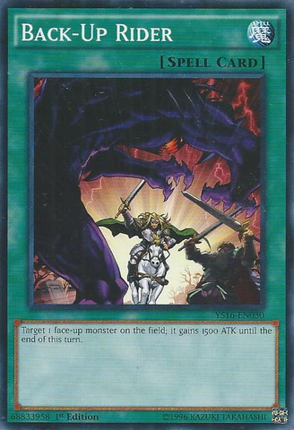 Back-Up Rider [YS16-EN030] Common Yu-Gi-Oh!