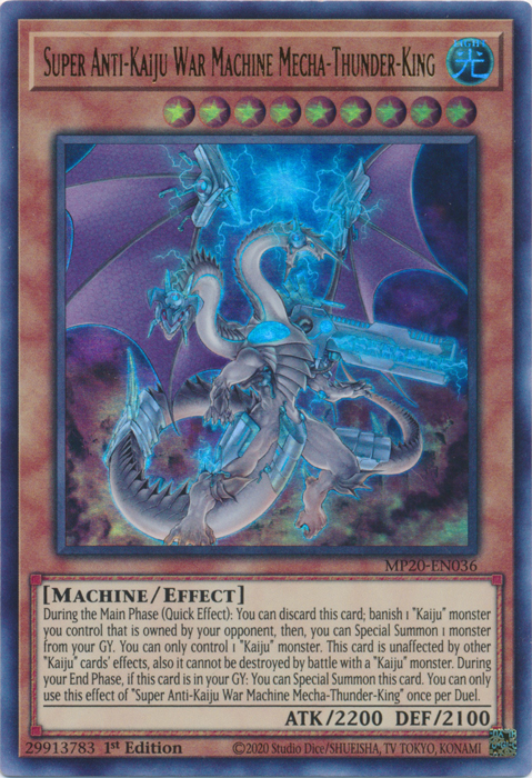 Super Anti-Kaiju War Machine Mecha-Thunder-King [MP20-EN036] Ultra Rare Yu-Gi-Oh!