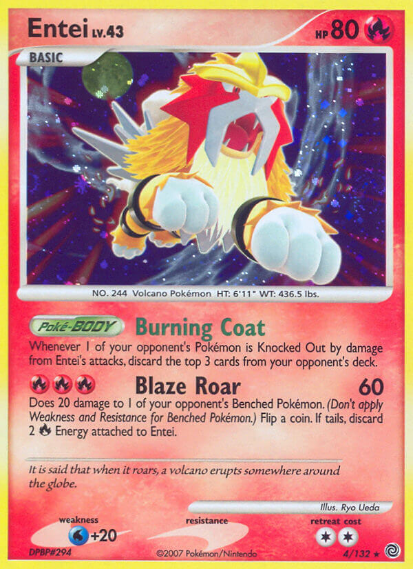 Entei (4/132) (Cracked Ice Holo) [Diamond & Pearl: Secret Wonders] Pokémon
