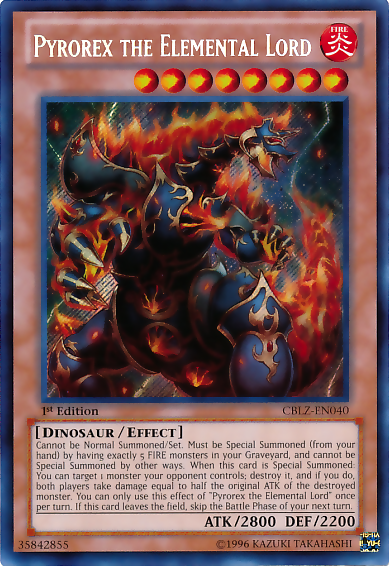 Pyrorex the Elemental Lord [CBLZ-EN040] Secret Rare Yu-Gi-Oh!