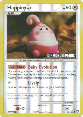 Happiny (52/123) [Burger King Promos: 2008 Collection] Pokémon