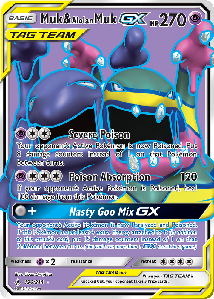 Muk & Alolan Muk GX (196/214) [Sun & Moon: Unbroken Bonds] Pokémon