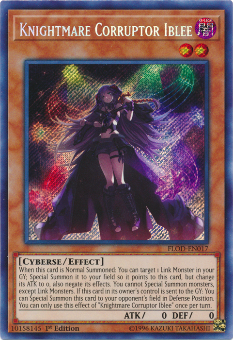 Knightmare Corruptor Iblee [FLOD-EN017] Secret Rare Yu-Gi-Oh!