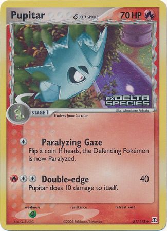 Pupitar (51/113) (Delta Species) (Stamped) [EX: Delta Species] Pokémon