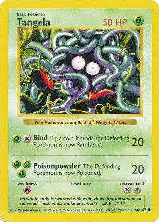 Tangela (66/102) [Base Set Shadowless Unlimited] Pokémon