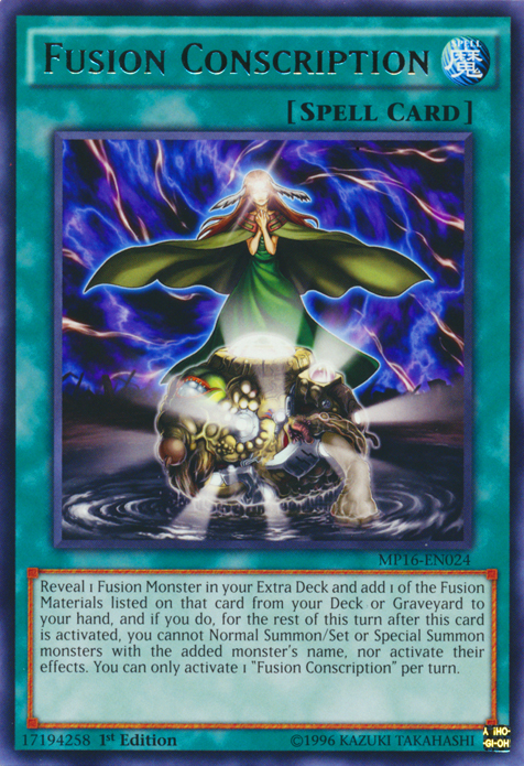 Fusion Conscription [MP16-EN024] Rare Yu-Gi-Oh!