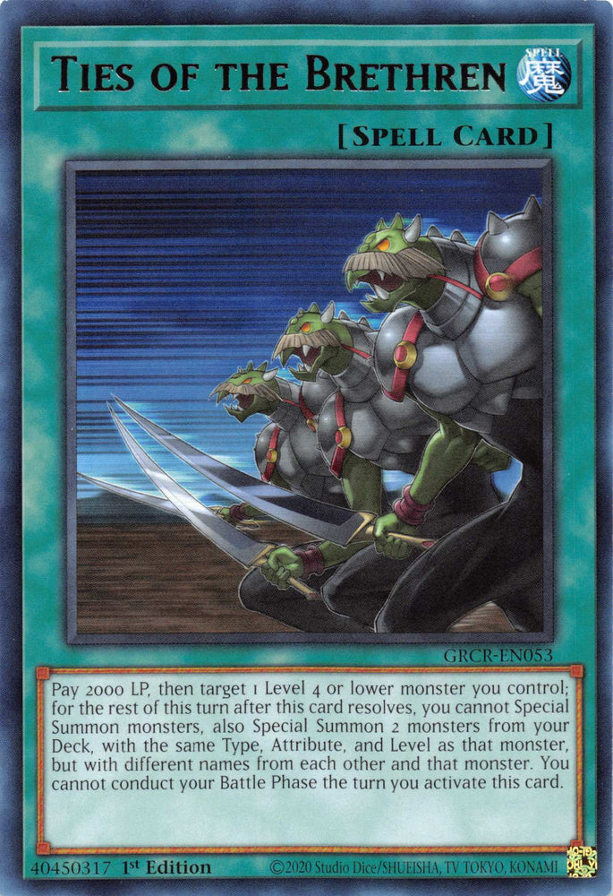 Ties of the Brethren [GRCR-EN053] Rare Yu-Gi-Oh!
