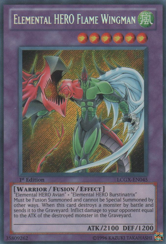 Elemental HERO Flame Wingman [LCGX-EN045] Secret Rare Yu-Gi-Oh!