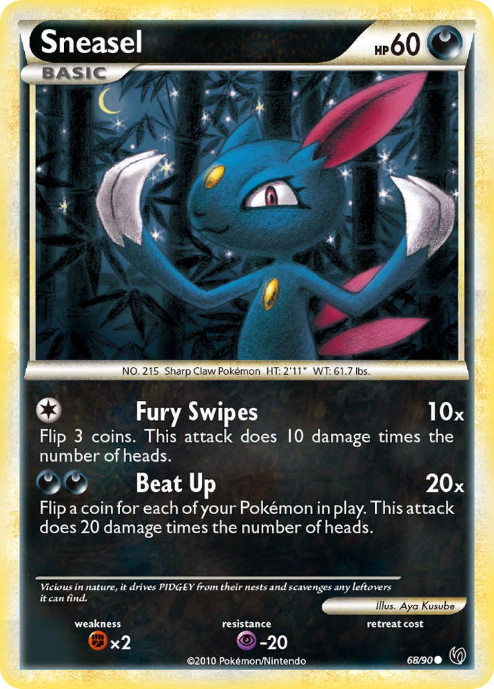 Sneasel (68/90) [HeartGold & SoulSilver: Undaunted] Pokémon