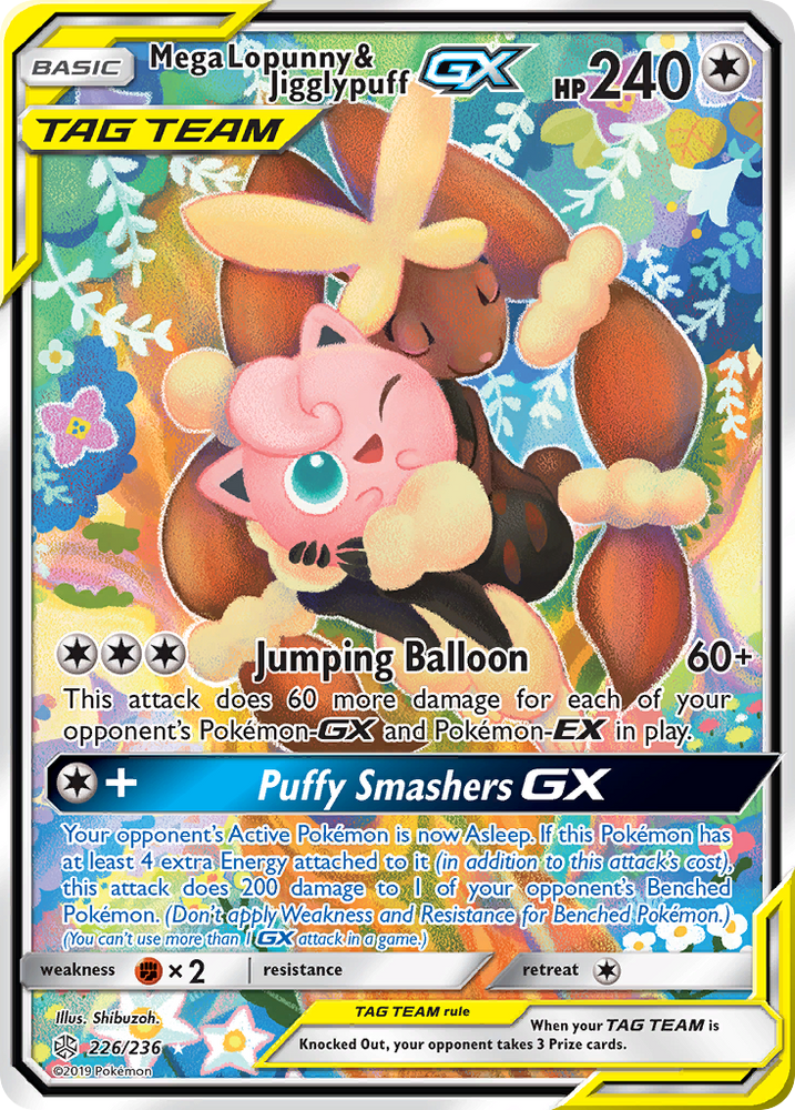 Mega Lopunny & Jigglypuff GX (226/236) [Sun & Moon: Cosmic Eclipse] Pokémon