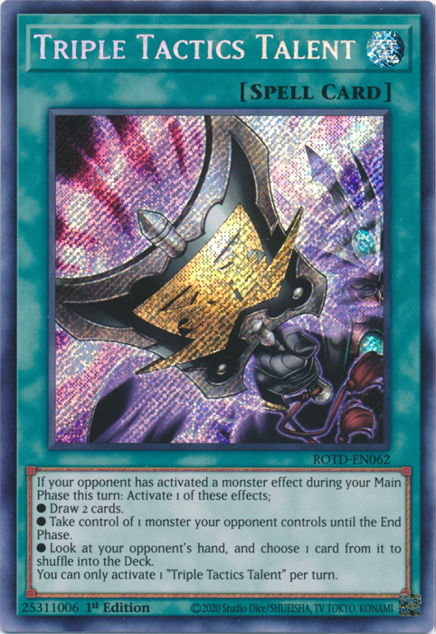 Triple Tactics Talent [ROTD-EN062] Secret Rare Yu-Gi-Oh!