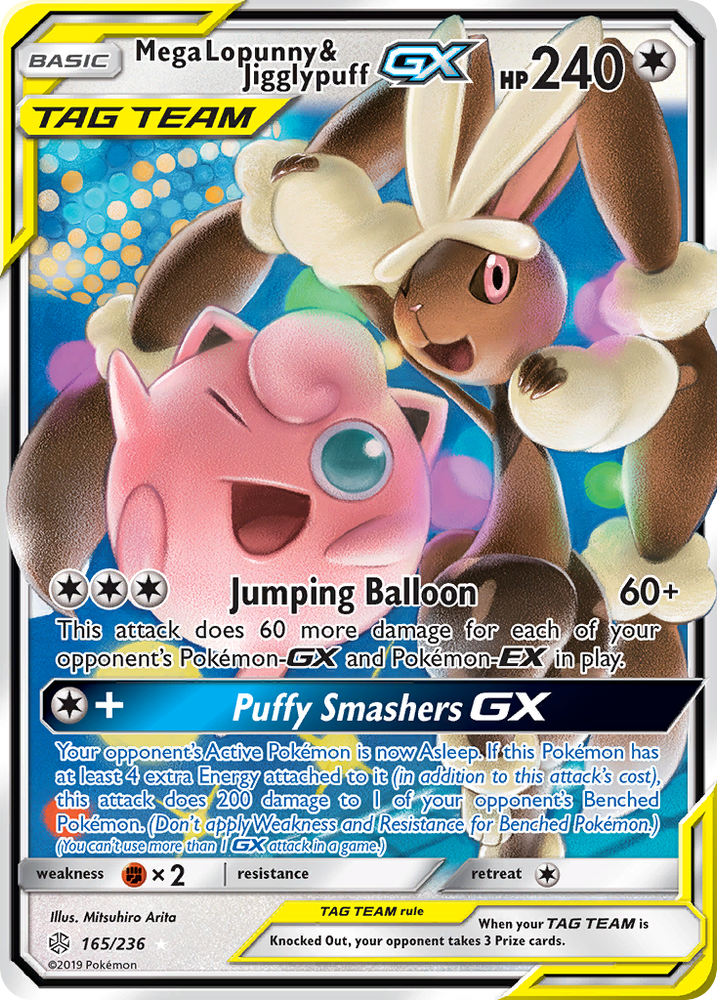 Mega Lopunny & Jigglypuff GX (165/236) [Sun & Moon: Cosmic Eclipse] Pokémon