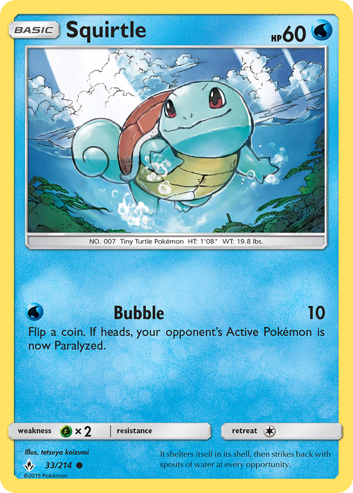 Squirtle (33/214) [Sun & Moon: Unbroken Bonds] Pokémon