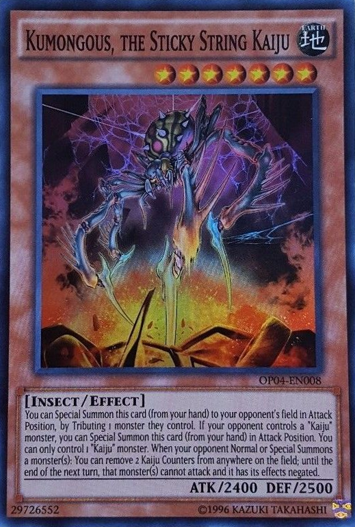 Kumongous, the Sticky String Kaiju [OP04-EN008] Super Rare Yu-Gi-Oh!